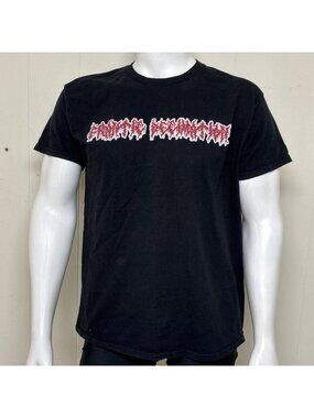 Frantic Decimation Shirt Mens L Black Swedish Death Metal Concert Tee Cotton